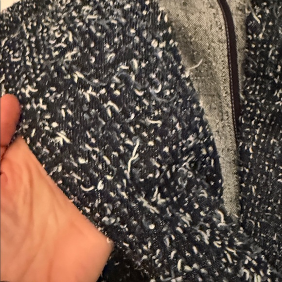 NEW NWT Anthropologie Denim Tweed Needle punched Double Breasted Coat blazer - Picture 6 of 13